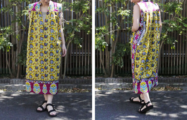 アフリカ布のワンピース