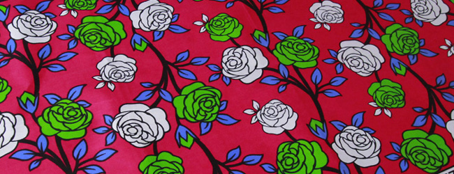 アフリカ布_薔薇