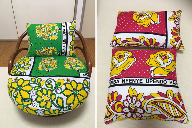 手作りクッションカバー