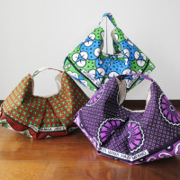 アフリカ布　カンガのバッグ