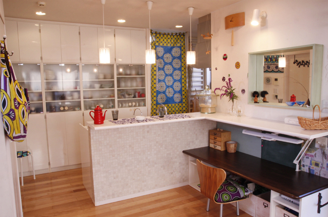 キッチン飾るファブリック