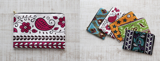 アフリカ布ポーチ