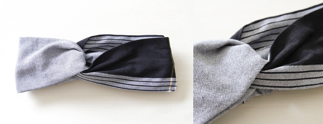 ヘアターバン　モノトーン